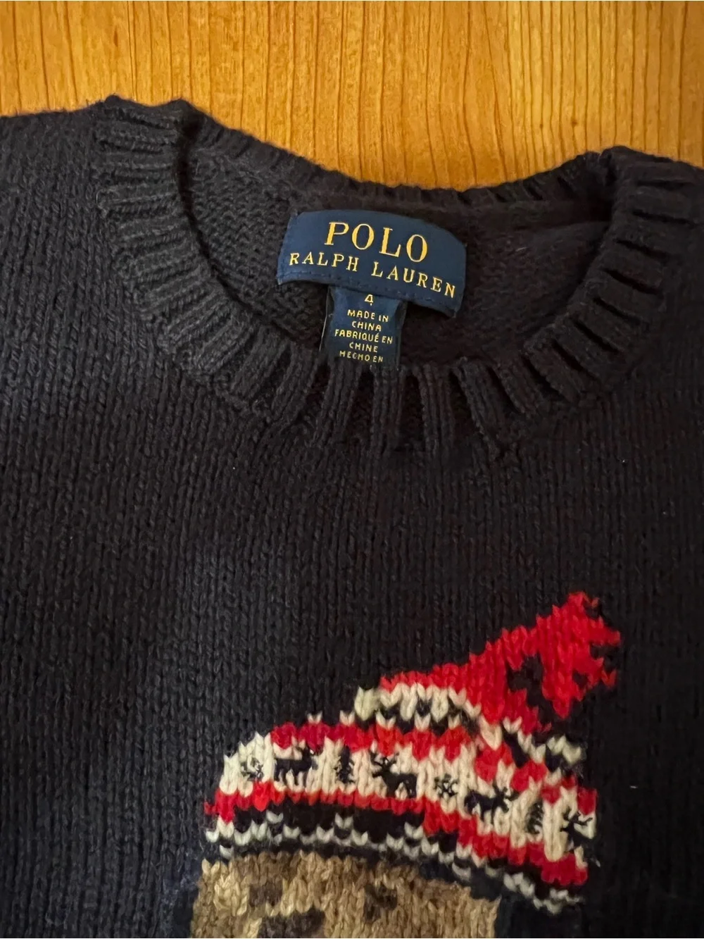 Ralph Lauren Polo Bear Sweater | Navy with Hat Design | NWOT